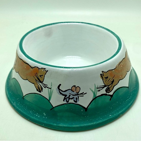 Mesa International Signed Art Pottery Cat Dish - Picture 1 of 4